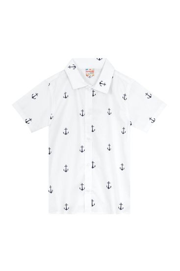 Camisa infantil menino com estampa de âncoras Brandili - 4
