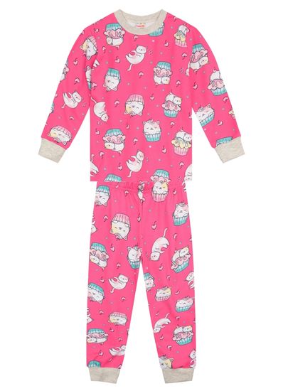 Pijama infantil menina de gatinhos Brandili - 1