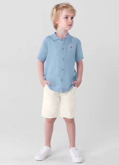 Camisa infantil menino denim Mundi