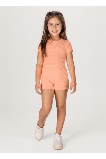Shorts Básico Infantil Menina de Moletinho Brandili - 4