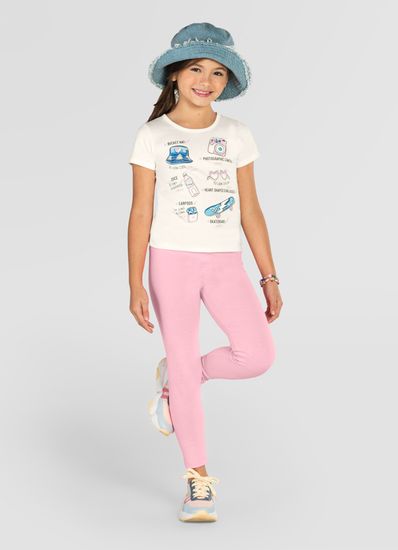 Calça Legging Básica Infantil menina em cotton Brandili - 1