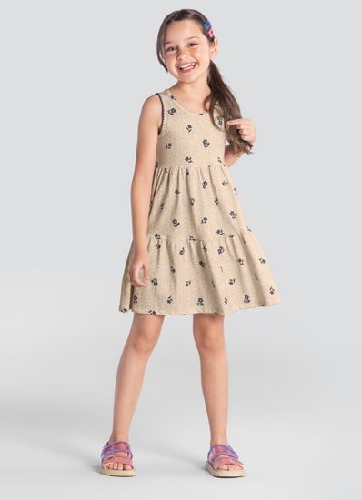 Vestido infantil menina mini flores Brandili - 10