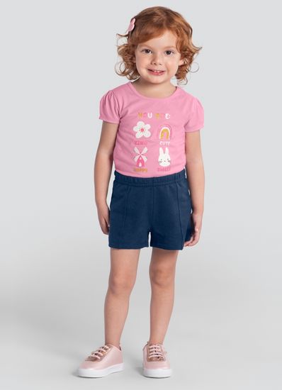 Blusa infantil menina de coelhinho com glitter Brandili  - 1