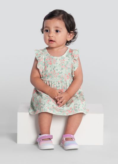 Vestido bebê menina de florzinhas Brandili Baby - G