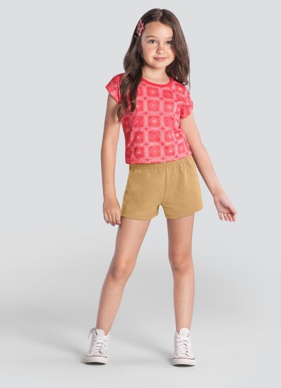 Conjunto infantil menina quadriculada florida Brandili - 10