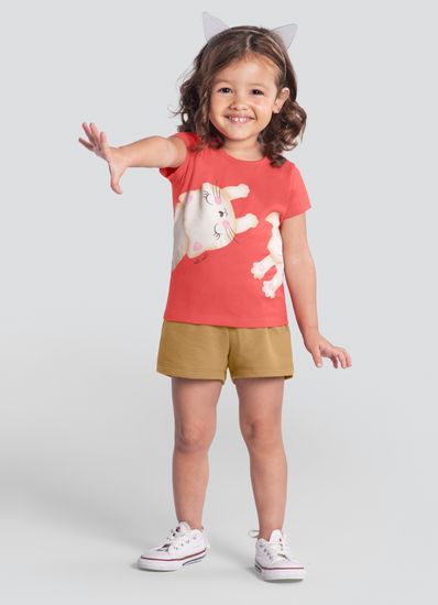 Conjunto infantil menina de gatinho Brandili - 1