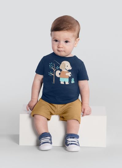 Conjunto bebê menino com cachorrinho Brandili Baby - G