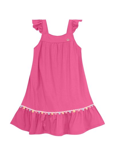 Vestido infantil menina com pompom Brandili - 10