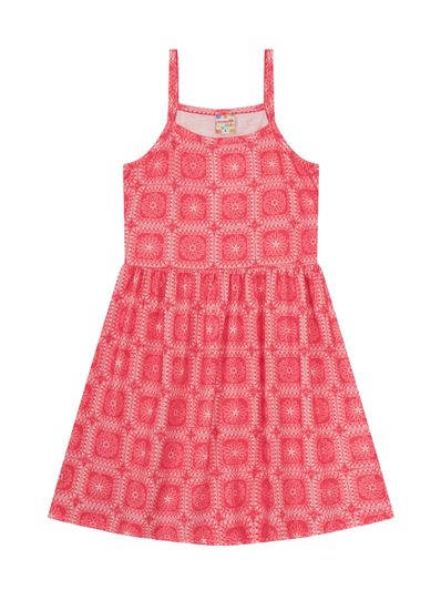 Vestido infantil menina quadriculada com flores Brandili  - 10