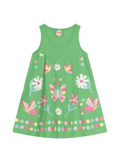 Vestido infantil menina de florzinha com glitter Brandili  - 1