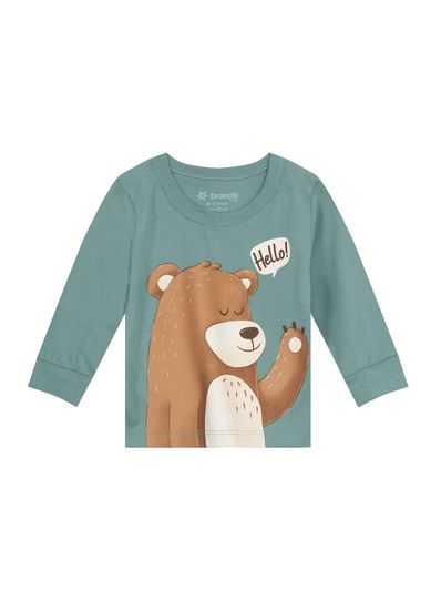 Camiseta bebê menino de ursinho em puff Brandili Baby - G