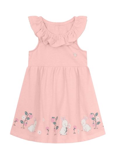 Vestido bebê menina coelhinho Brandili Baby - G