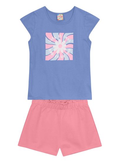 Conjunto infantil menina de florzinha Brandili - 12