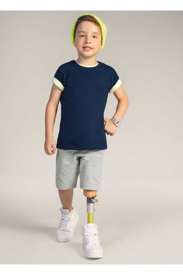 Bermuda básica infantil menino em moletinho Brandili - 2