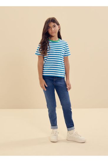 Camiseta infantil unissex com listras collab Essendi e Brandili - 1