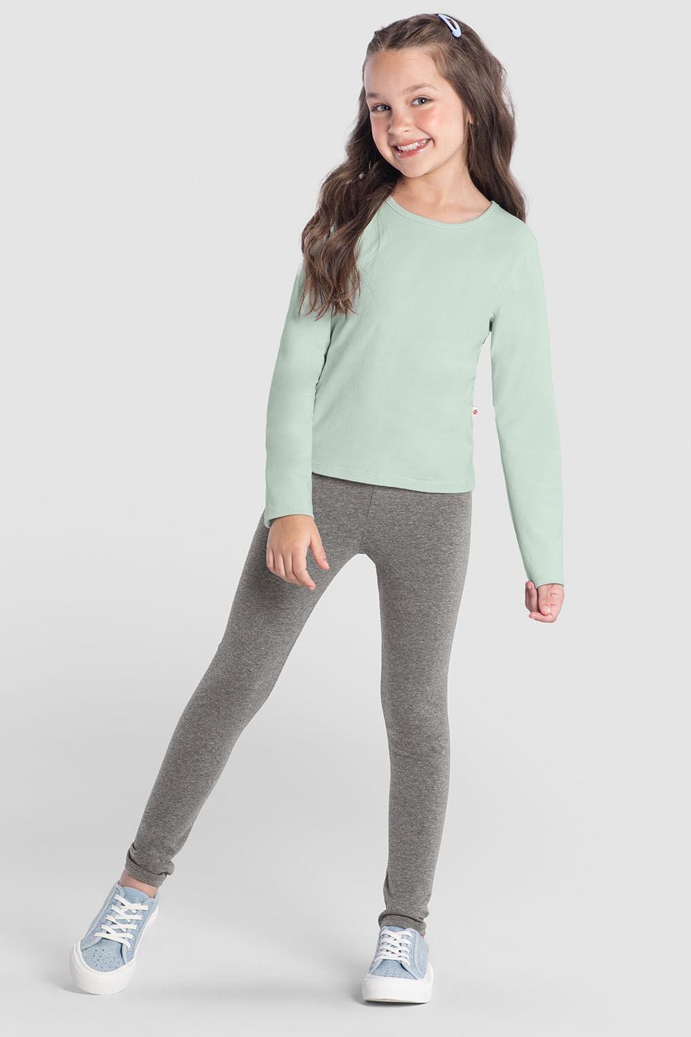 Calça legging infantil menina em cotton Brandili