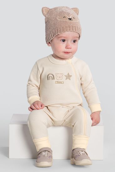 Macacão moletinho bebê unissex de ursinho Brandili Baby - G
