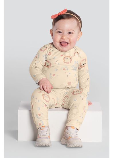 Calça jogger bebê unissex de bichinhos térmica Brandili Baby - G