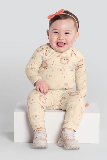 Body bebê unissex de bichinhos térmico Brandili Baby - G