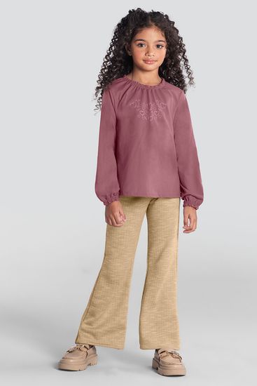 Blusa infantil menina com bordado de coração Mundi - 12