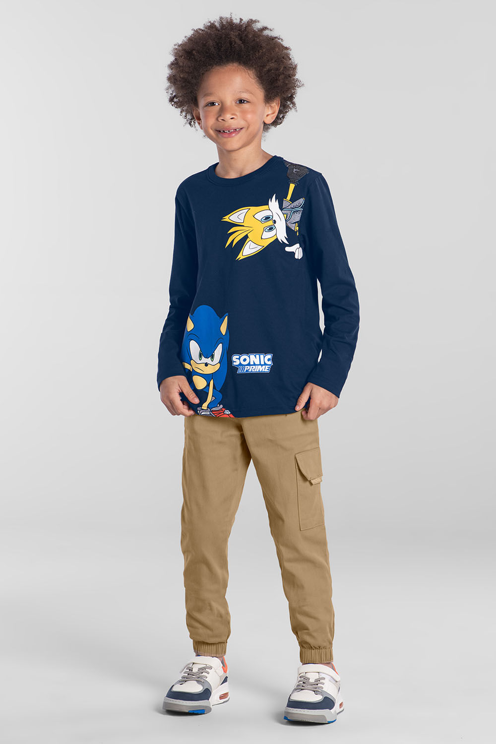 Camiseta infantil menino do Sonic Brandili