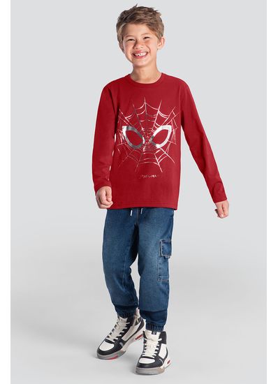 Camiseta infantil menino Homem-Aranha em fóil Brandili - 10