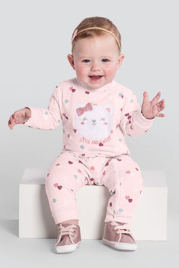 Macacão bebê menina de ursinho fofo Brandili Baby - G