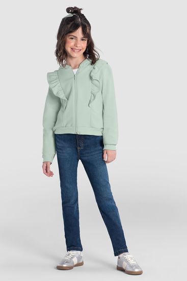 Jaqueta cropped infantil menina Brandili - 12