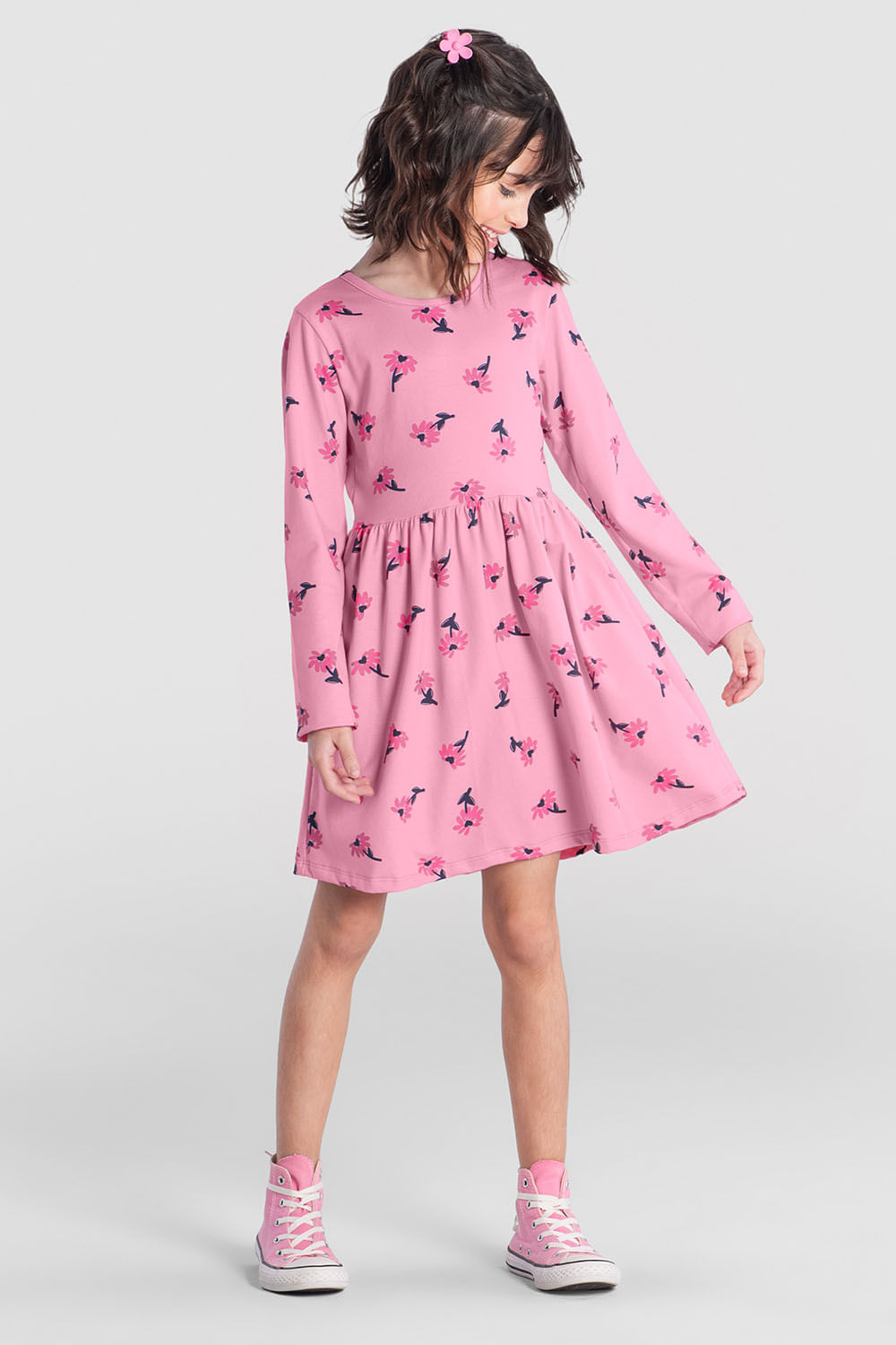 Vestido infantil menina floral Brandili