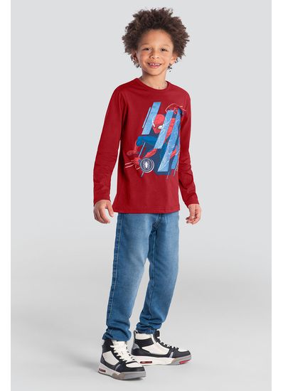 Camiseta infantil menino Homem-Aranha metalizada Brandili - 10