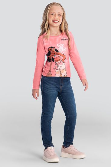 Blusa infantil menina da Moana com glitter Brandili - 10