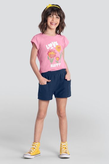 Conjunto infantil menina de flores com glitter Brandili - 12