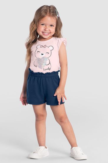 Conjunto infantil menina de ursinho Brandili - 1