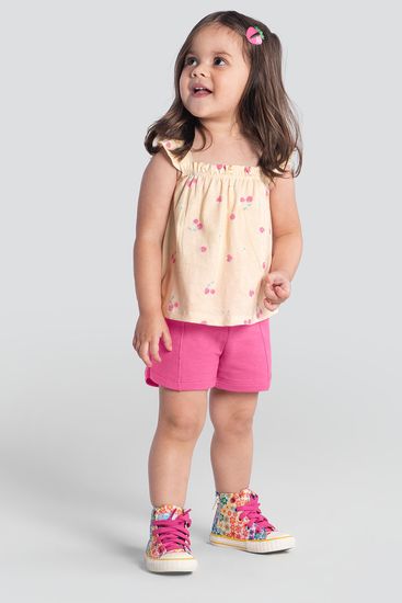 Conjunto infantil menina de cerejinhas Brandili - 1
