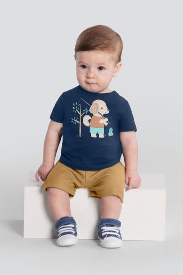 Conjunto bebê menino com cachorrinho Brandili Baby - M