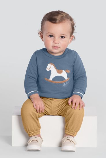 Conjunto bebê menino de cavalinho Mundi - M