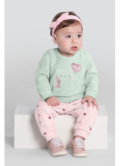Conjunto bebê menina de ursinhos Brandili Baby - G