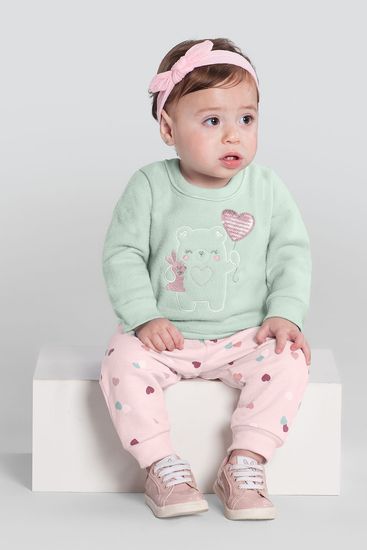 Conjunto bebê menina de ursinhos Brandili Baby - P