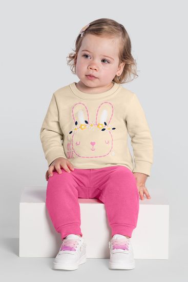 Conjunto infantil menina de coelhinho com glitter Brandili - 3