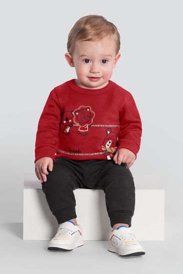 Conjunto infantil menino de bichinhos em puff Brandili - 3
