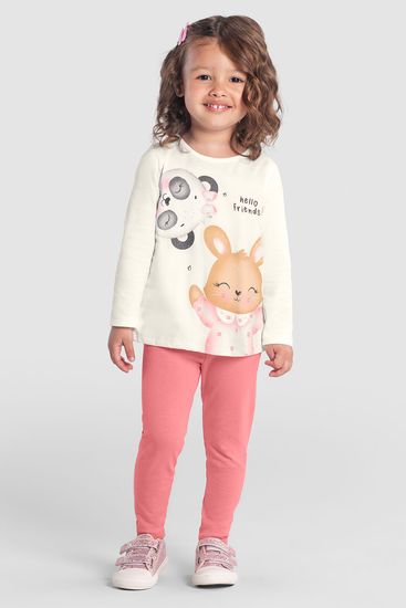 Conjunto infantil menina de bichinhos com glitter Brandili - 1