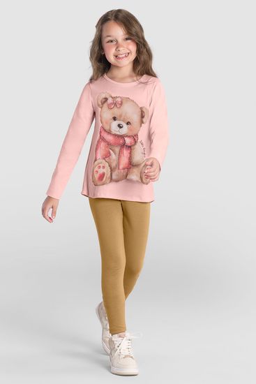 Conjunto infantil menina de ursinho brilhante Brandili - 10