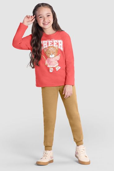 Conjunto infantil menina de ursinho com glitter Brandili - 10
