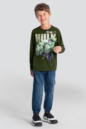 Camiseta infantil menino Os Vingadores metalizada Brandili - 10
