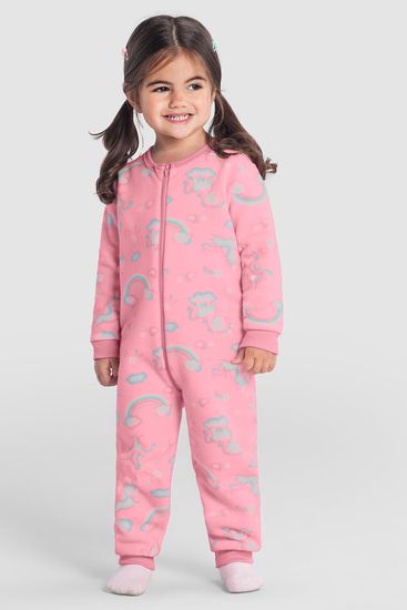 Macacão pijama infantil menina soft de arco-íris Brandili - 2