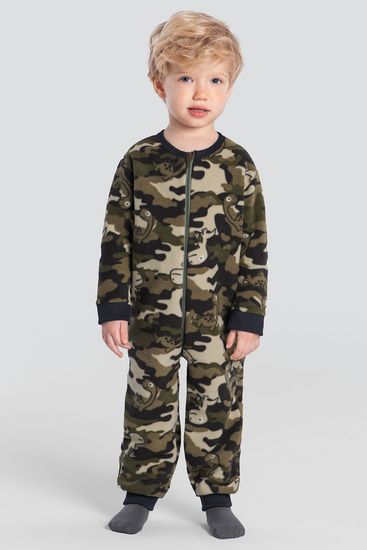 Macacão pijama infantil unissex soft de dinossauro Brandili - 1