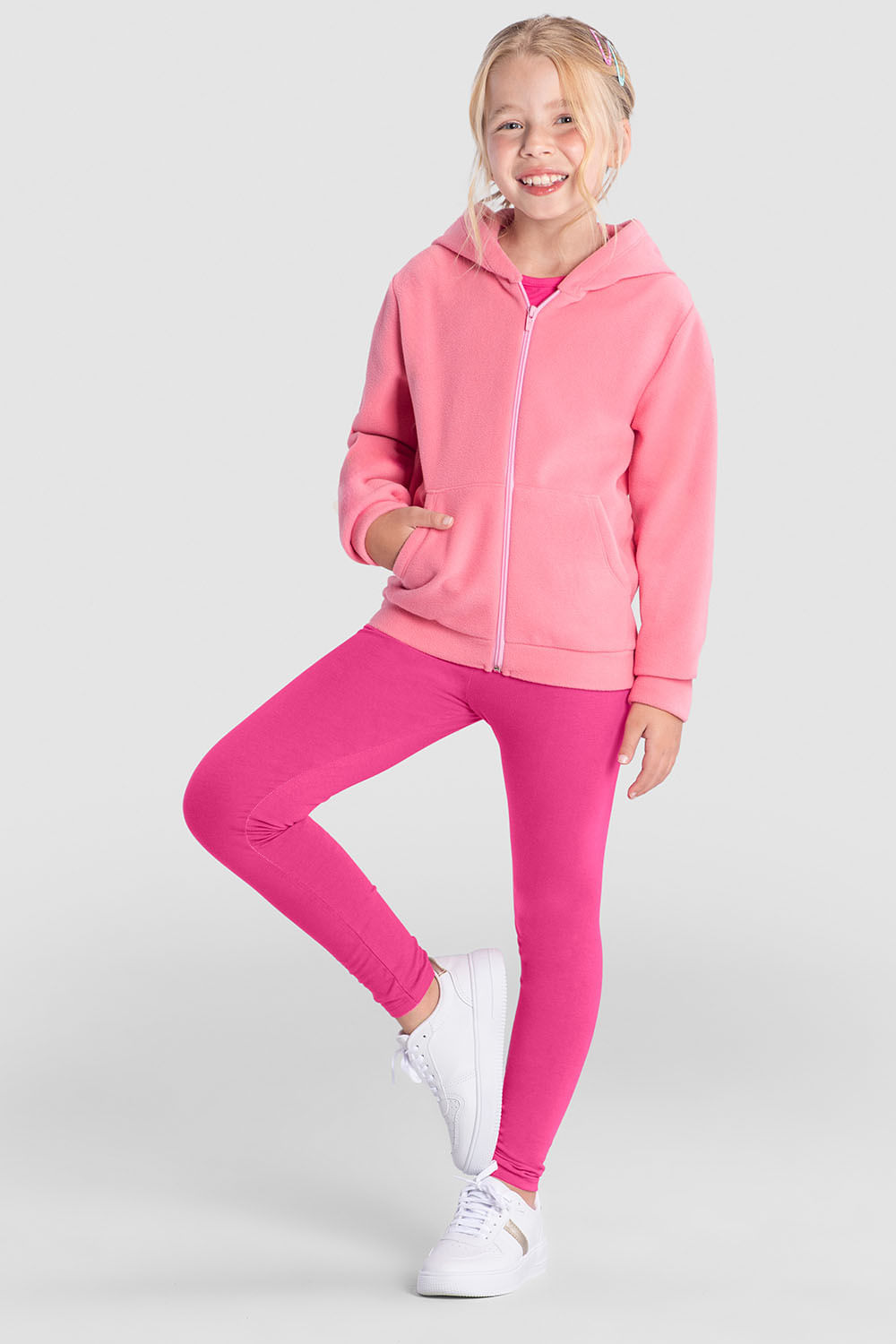 Calça legging infantil menina em cotton Brandili
