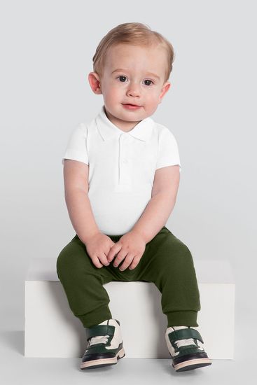 Body polo bebê menino em meia malha Brandili - RN