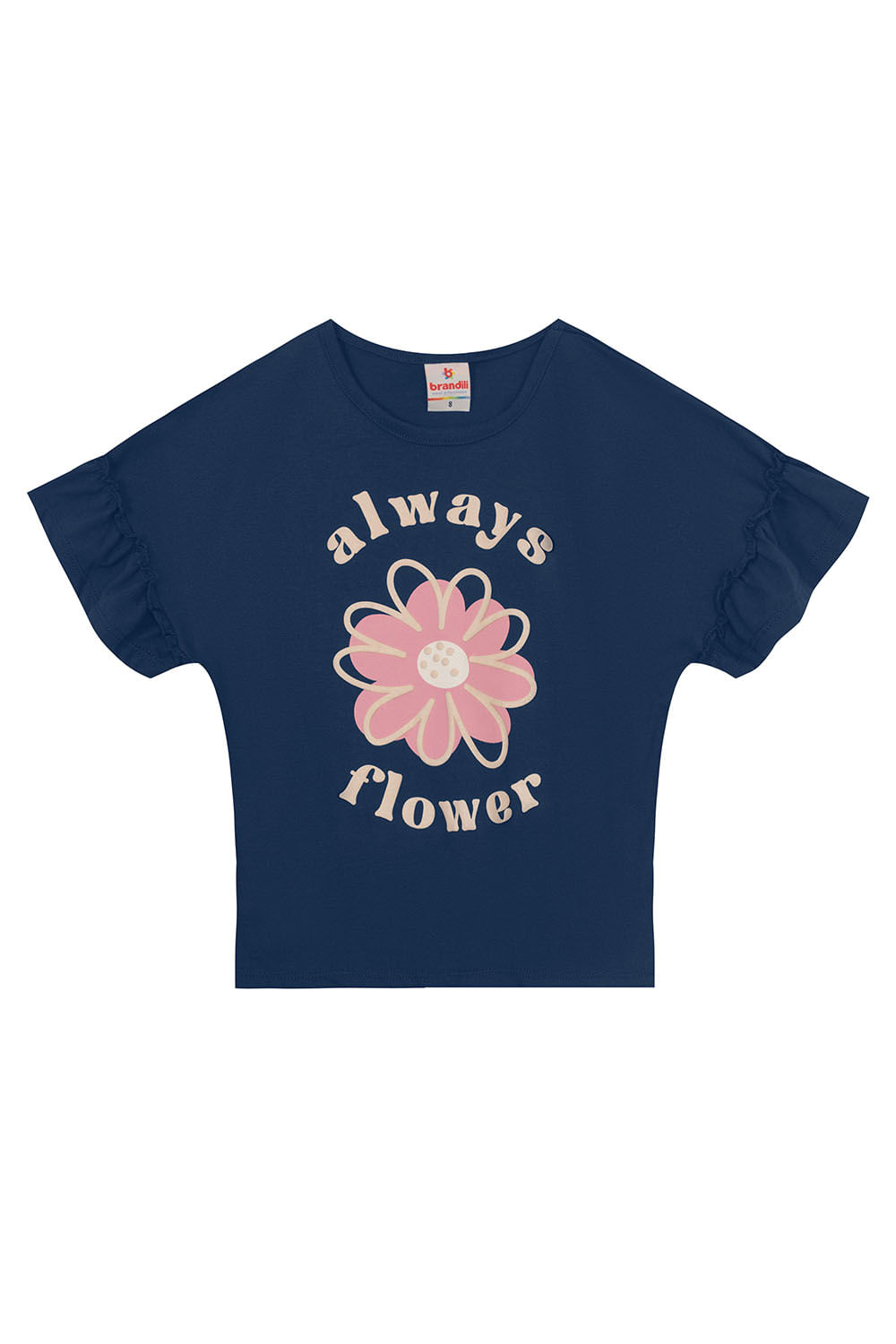 Blusa infantil menina de flor com glitter Brandili