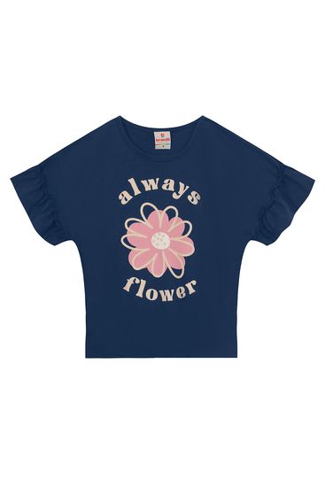 Blusa infantil menina de flor com glitter Brandili - 10